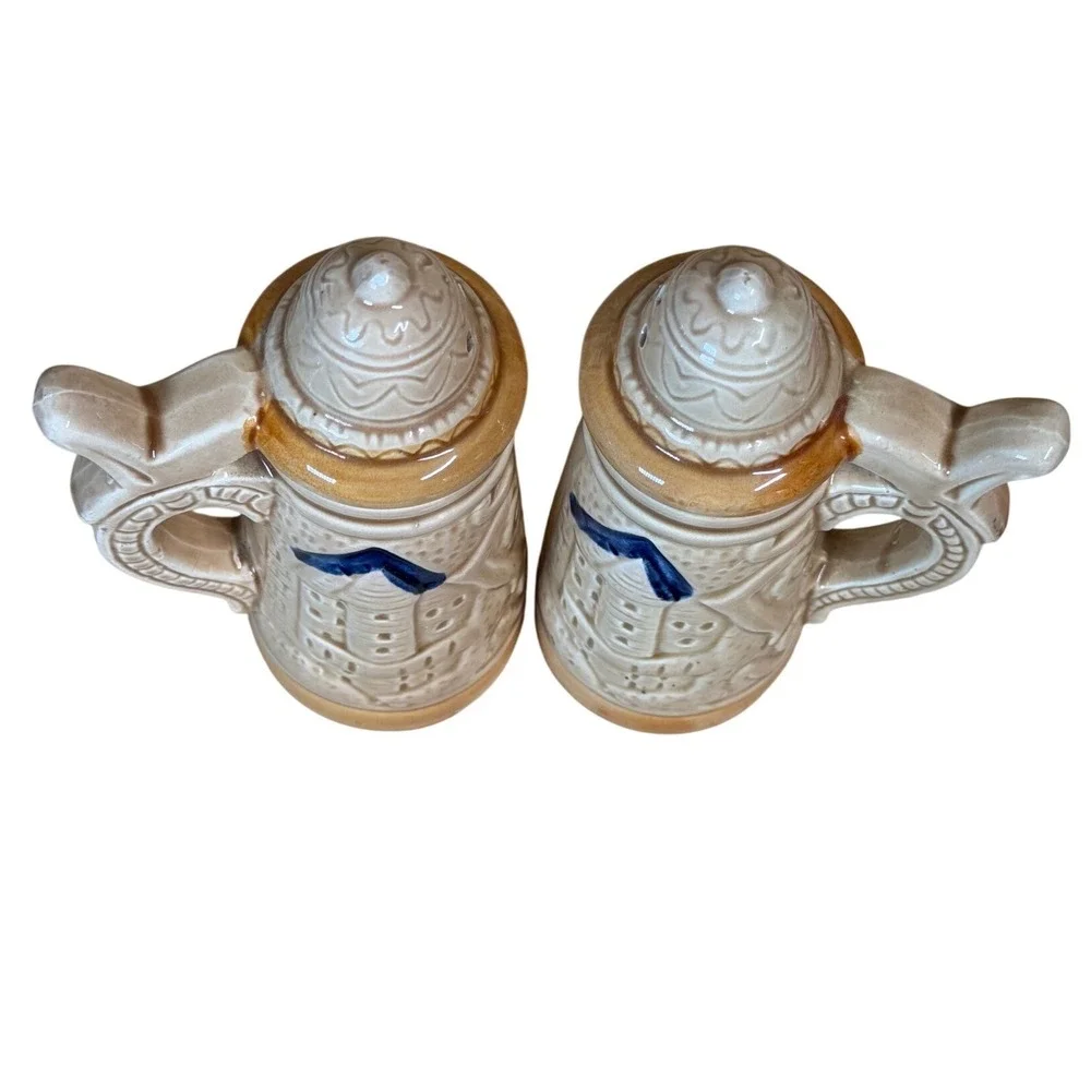 Vintage Japan Beer Stein Salt and Pepper Shakers Jackson Monument New Orleans